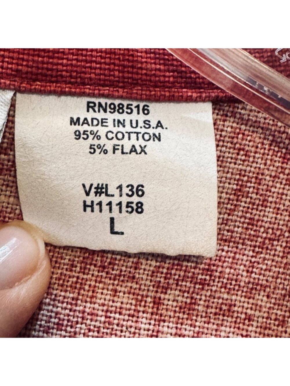 Vintage Cottagecore Coldwater Creek USA Cotton Flax Jacket Daisy Buttons Size L - Picture 11 of 13